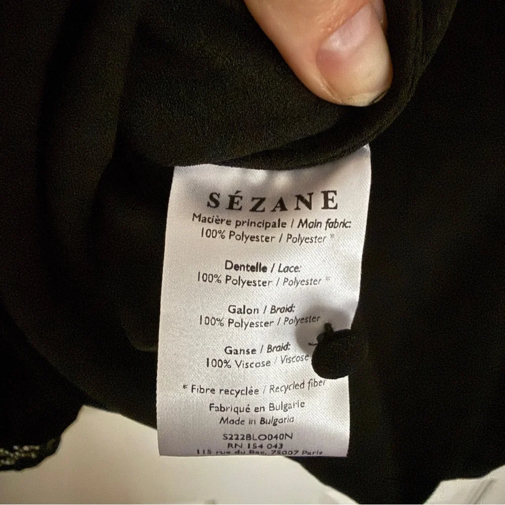 Sezane Black Lace Blouse - Picture 7 of 12